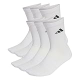 adidas Unisex CUSHIONED CREW SOCKS 6 PAIR PACK, white/white/black, 42-45