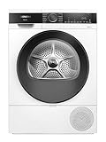 Siemens WQ33G2D41 iQ500, Wärmepumpentrockner 9 kg, schneller Trocknen mit speedPack, autoDry - schonende Trocknung, Halbe Beladung, Knitterschutz, Beladungsempfehlung, LED-Display, Weiß